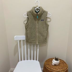 Patagonia, fluffy brown vest, youth size 10 (M) girl.